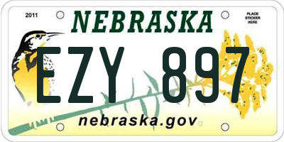 NE license plate EZY897