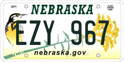 NE license plate EZY967