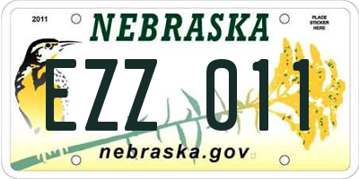 NE license plate EZZ011