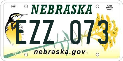 NE license plate EZZ073