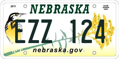 NE license plate EZZ124