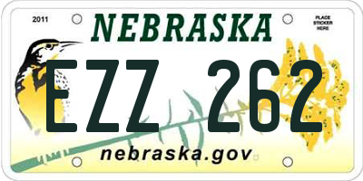 NE license plate EZZ262