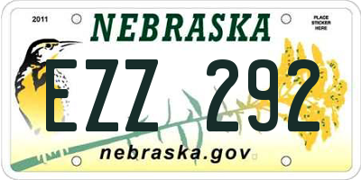 NE license plate EZZ292