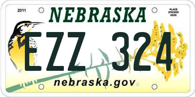 NE license plate EZZ324