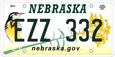 NE license plate EZZ332