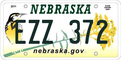 NE license plate EZZ372