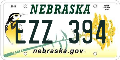 NE license plate EZZ394