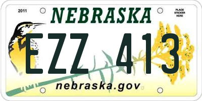 NE license plate EZZ413