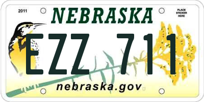 NE license plate EZZ711