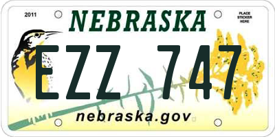 NE license plate EZZ747