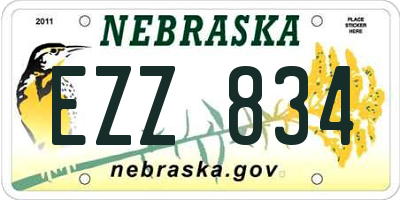 NE license plate EZZ834