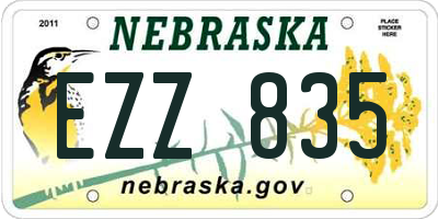 NE license plate EZZ835