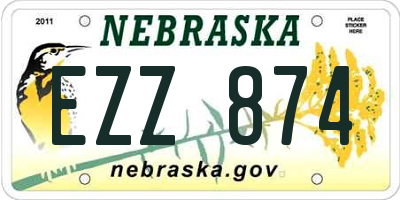 NE license plate EZZ874