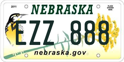 NE license plate EZZ888