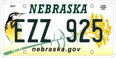 NE license plate EZZ925