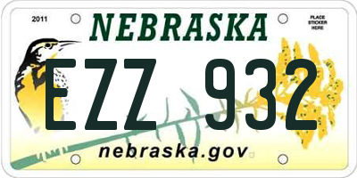 NE license plate EZZ932