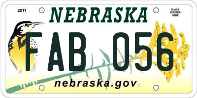 NE license plate FAB056