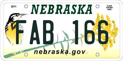 NE license plate FAB166