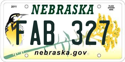 NE license plate FAB327