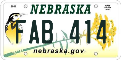 NE license plate FAB414