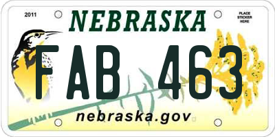 NE license plate FAB463