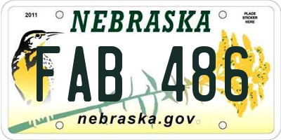 NE license plate FAB486