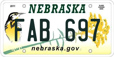 NE license plate FAB697