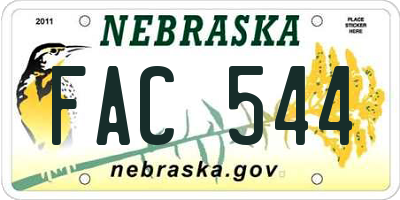 NE license plate FAC544
