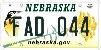 NE license plate FAD044