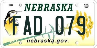 NE license plate FAD079