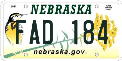 NE license plate FAD184