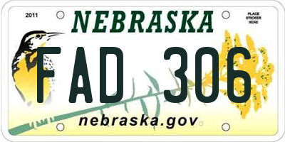 NE license plate FAD306
