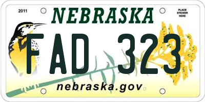 NE license plate FAD323