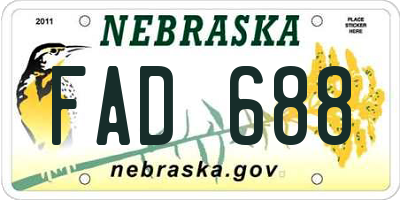 NE license plate FAD688