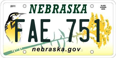NE license plate FAE751
