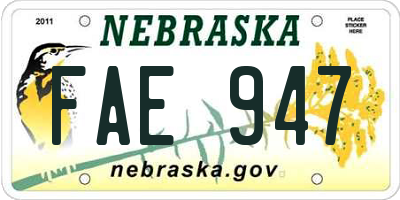 NE license plate FAE947