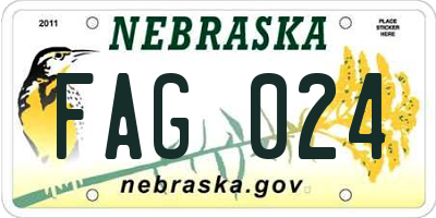 NE license plate FAG024