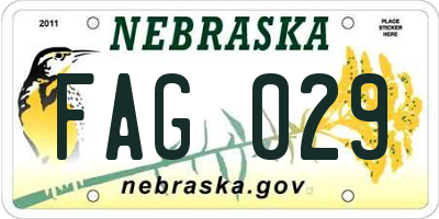 NE license plate FAG029