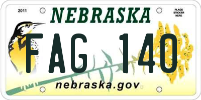 NE license plate FAG140