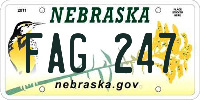 NE license plate FAG247