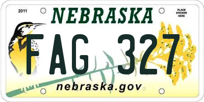 NE license plate FAG327