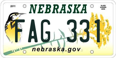 NE license plate FAG331