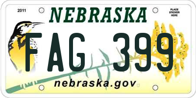 NE license plate FAG399