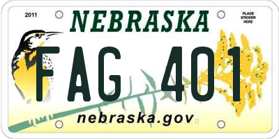 NE license plate FAG401