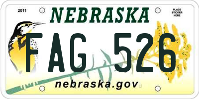 NE license plate FAG526