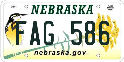 NE license plate FAG586