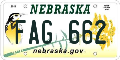 NE license plate FAG662