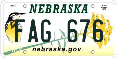 NE license plate FAG676