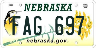 NE license plate FAG697