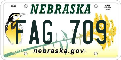 NE license plate FAG709
